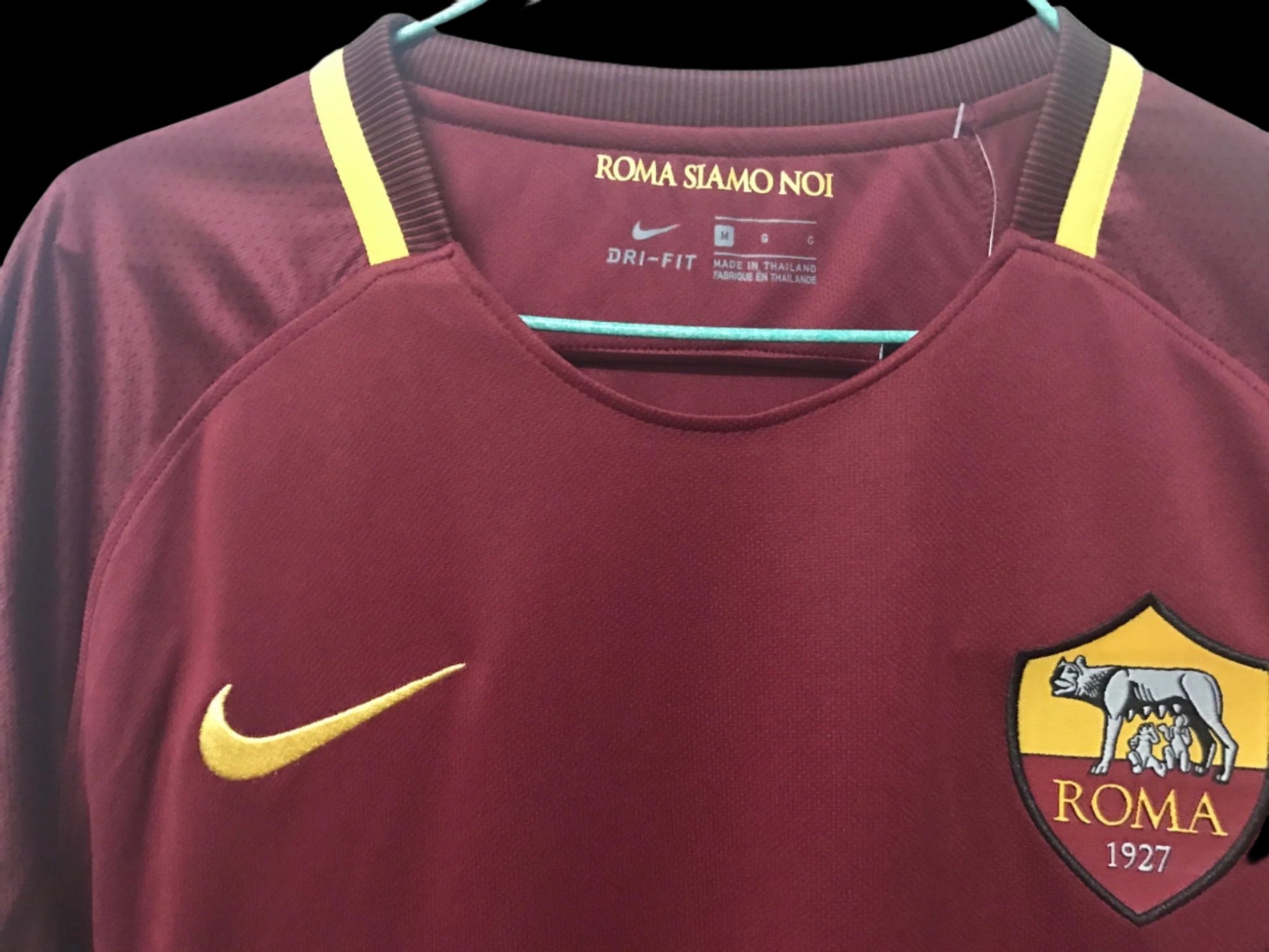 17-18 AS Roma Home Soccer Jersey - SoccerSphere