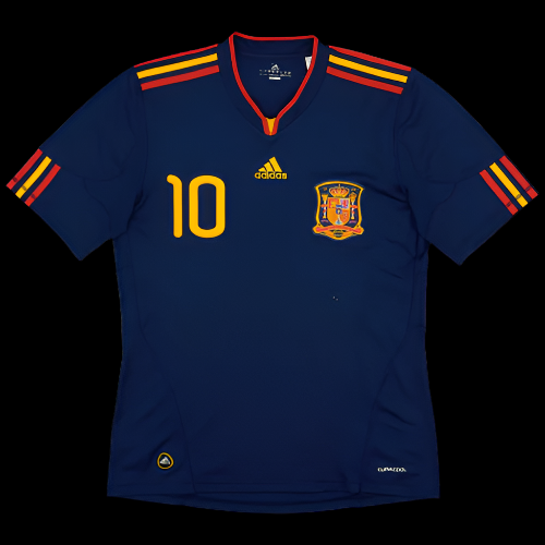 Retro 2010 Langarm-Spanien-Fußballtrikot Auswärtstrikot