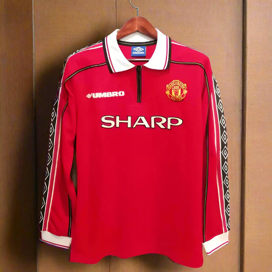 1998-99 Manchester United Home Fullsleeves Jersey - SoccerSphere