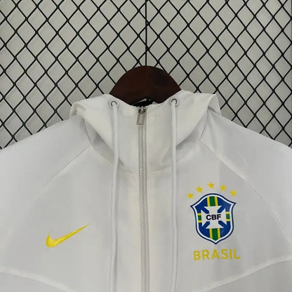 2024 Brazil Windbreaker White - SoccerSphere