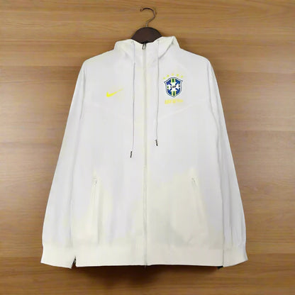 2024 Brazil Windbreaker White - SoccerSphere