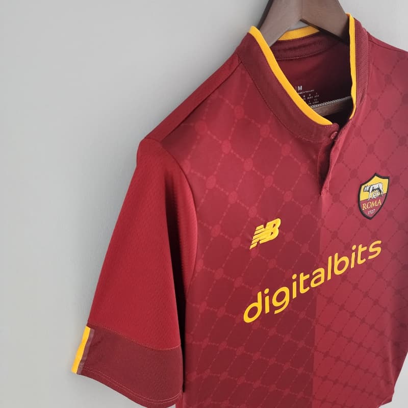 22 - 23 Roma Soccer Jersey Home - SoccerSphere