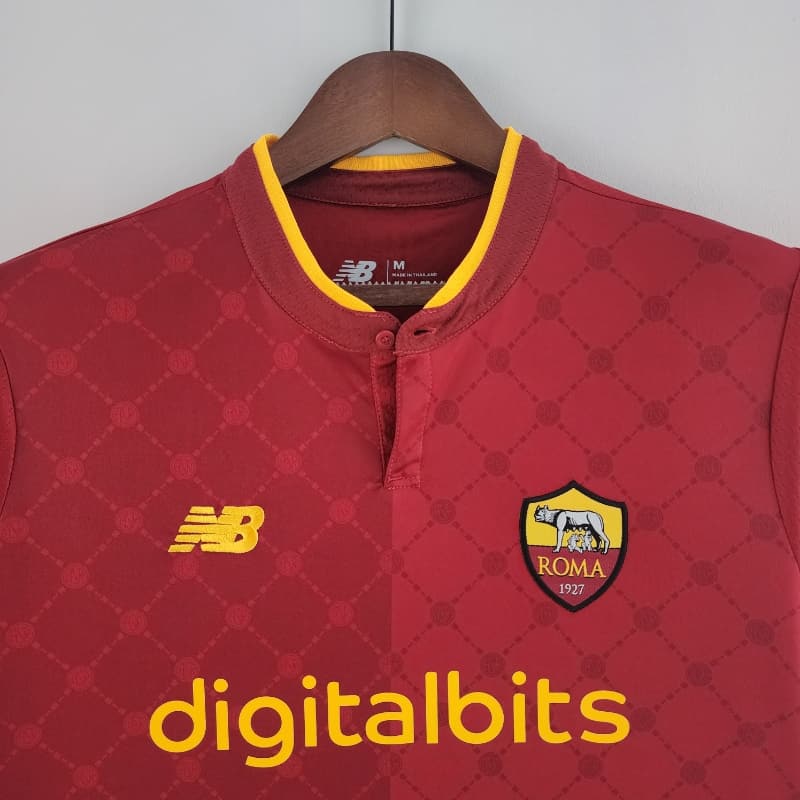 22 - 23 Roma Soccer Jersey Home - SoccerSphere