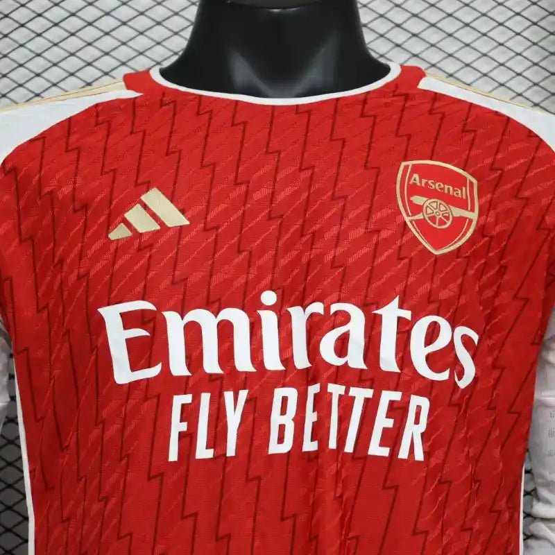 23/24 Players Long Sleeve Arsenal Soccer Jersey Home - SoccerSphere