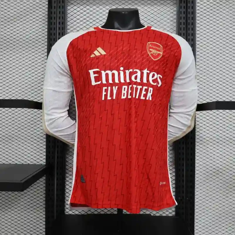 23/24 Players Long Sleeve Arsenal Soccer Jersey Home - SoccerSphere