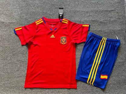 kids kit Retro 2010 Spain home soccer jersey