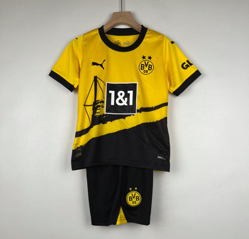 Dortmund 23-24 season kid size+ free shorts - SoccerSphere