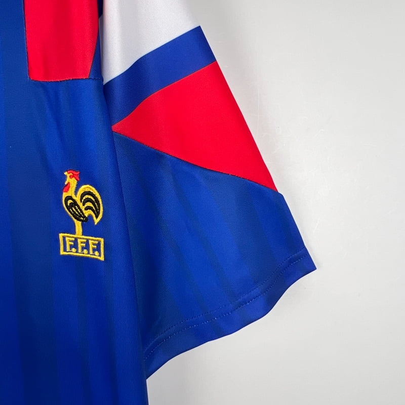 Retro 1992-94 France Soccer Jersey Home - SoccerSphere