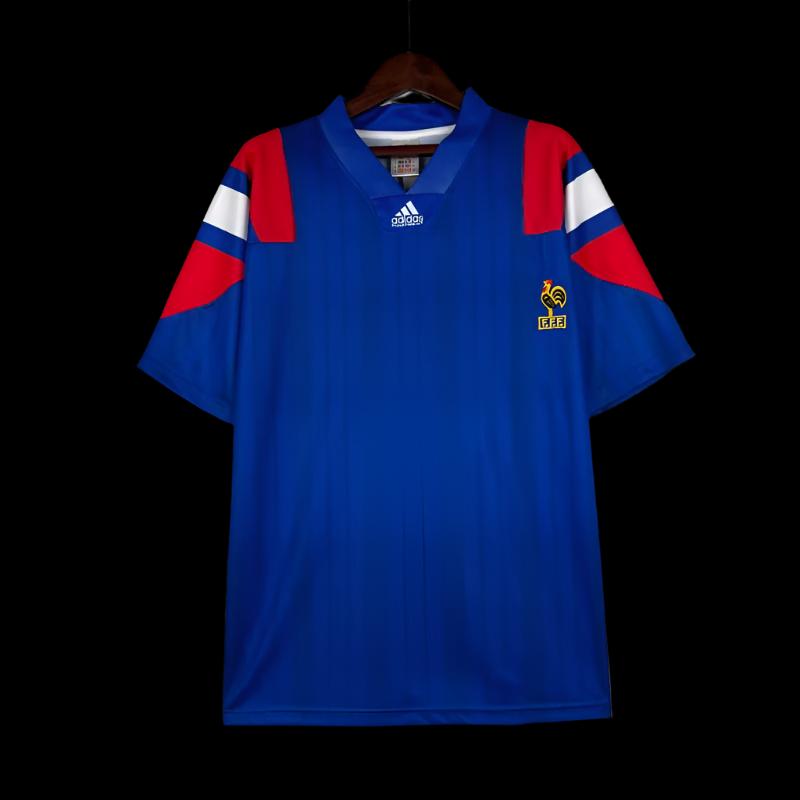 Retro 1992-94 France Soccer Jersey Home - SoccerSphere