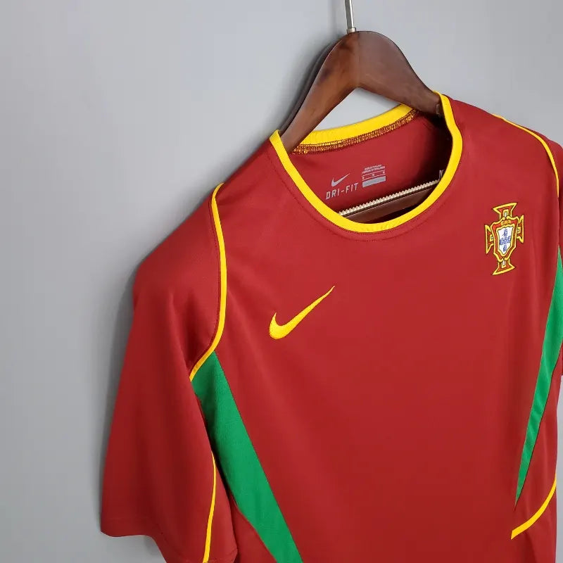 Retro 2002 Portugal Soccer Jersey Home - SoccerSphere