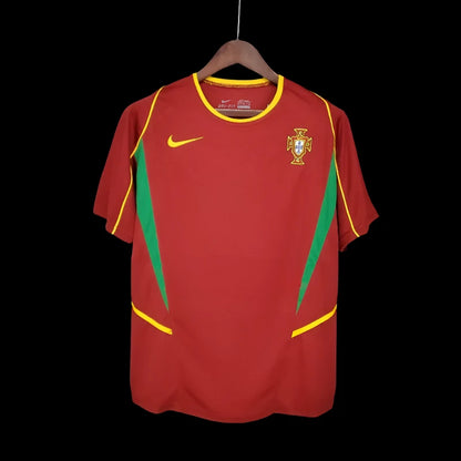 Retro 2002 Portugal Soccer Jersey Home - SoccerSphere