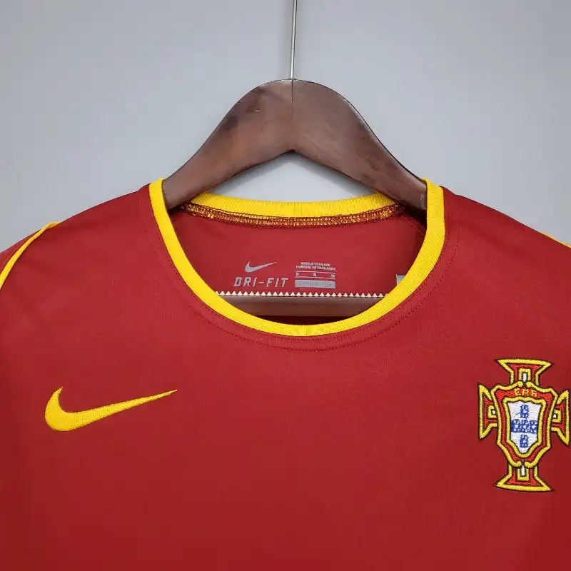 Retro 2002 Portugal Soccer Jersey Home - SoccerSphere